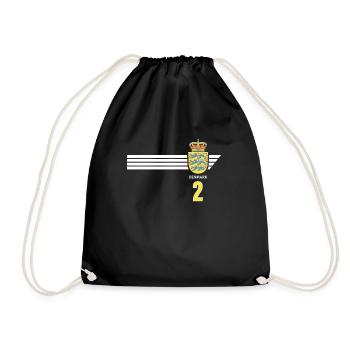 Denmark Football Danish Coat of Arms Flag Dynamite - Drawstring Bag - black - Front