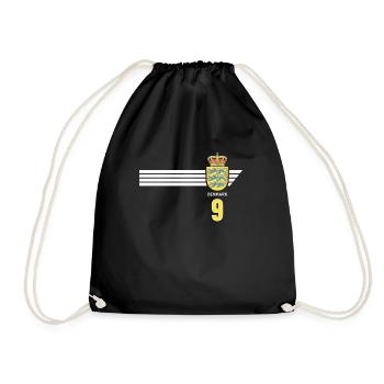 Denmark Football Danish Coat of Arms Flag Dynamite - Drawstring Bag - black - Front