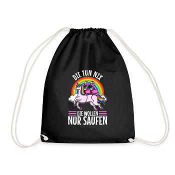 Die tun nix die wollen nur saufen - Turnbeutel - Schwarz - Vorne
