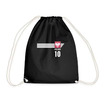 Poland Polska Polish Patriotism Football Fan - Drawstring Bag - black - Front