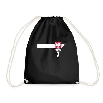 Poland Polska Polish Patriotism Football Fan - Drawstring Bag - black - Front