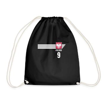 Poland Polska Polish Patriotism Football Fan - Drawstring Bag - black - Front