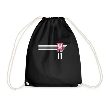 Poland Polska Polish Patriotism Football Fan - Drawstring Bag - black - Front