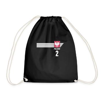 Poland Polska Polish Patriotism Football Fan - Drawstring Bag - black - Front