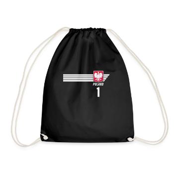 Poland Polska Polish Patriotism Football Fan - Drawstring Bag - black - Front