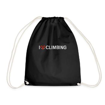 I love climbing Mountaineering Mountain hiking Climbing - Drawstring Bag - black - Front