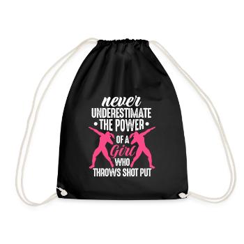 never understimate the power of a girl Design - Drawstring Bag - black - Front