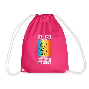 Posez-moi des questions sur ma diarrhée explosive - Sac de sport léger - fuchsia - Devant