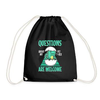 Ask me about my trex - Drawstring Bag - black - Front