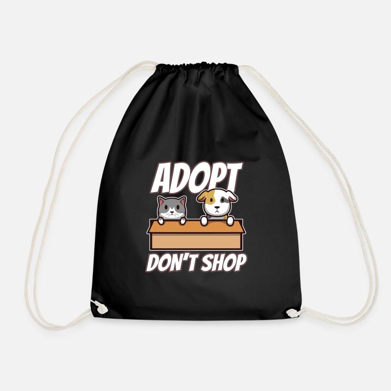 Adopt don't shop - Turnbeutel - Schwarz