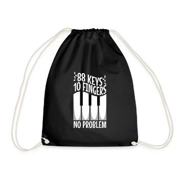 88 touches 10 doigts pas de problème - Sac de sport léger - noir - Devant