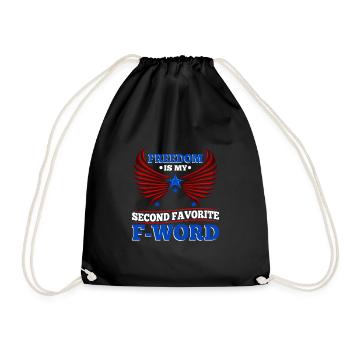 Freedom is my second favorite f word - Drawstring Bag - black - Front