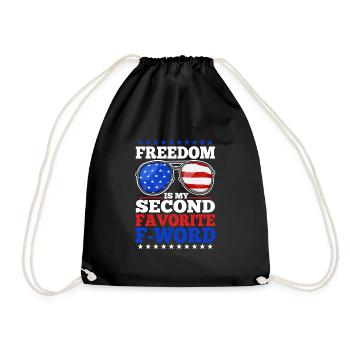 Freedom is my second favorite f word - Drawstring Bag - black - Front