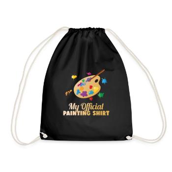 Official Painting Shirt Painting Artist Gift Art - Drawstring Bag - black - Front