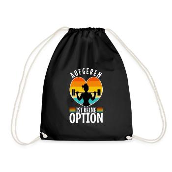 Aufgeben ist keine option - Turnbeutel - Schwarz - Vorne