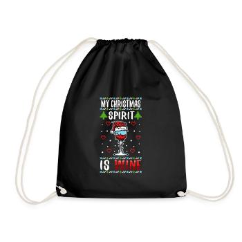 My christmas spirit is wine - Turnbeutel - Schwarz - Vorne