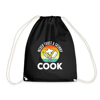 Never trust a skinny cook - Drawstring Bag - black - Front