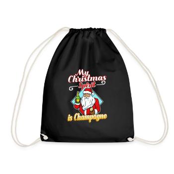 My christmas spirit is - Drawstring Bag - black - Front