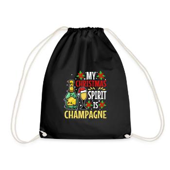 My christmas spirit is - Drawstring Bag - black - Front