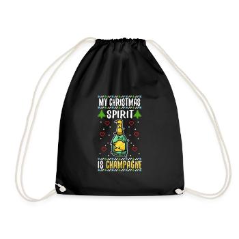 My christmas spirit is - Drawstring Bag - black - Front