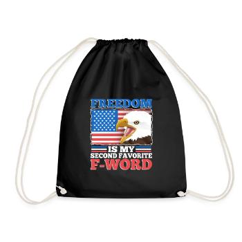 Freedom is my second favorite f word - Drawstring Bag - black - Front