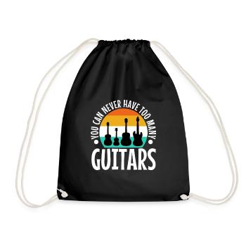 You can never have too many guitars - Drawstring Bag - black - Front