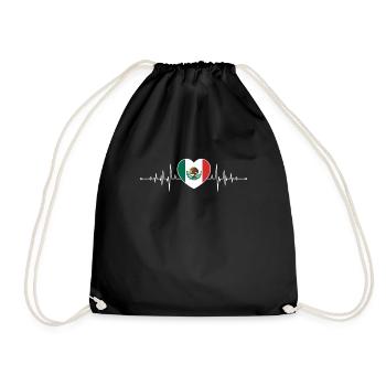 Mexico Heartbeat Drapeau mexicain Mexicain - Sac de sport léger - noir - Devant