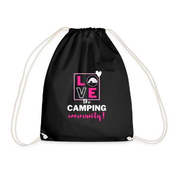 Ich liebe die Camping-Community! - Turnbeutel - Schwarz - Vorne