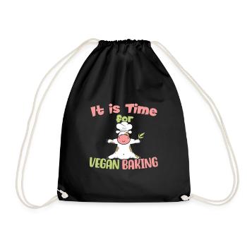 Il est temps pour la cuisson végétalienne! - Sac de sport léger - noir - Devant