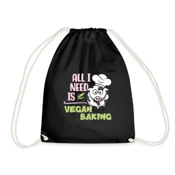 Tout ce dont j’ai besoin, c’est de la pâtisserie végétalienne - Sac de sport léger - noir - Devant