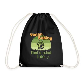 Vegan Baking - That ́s what I do - Drawstring Bag - black - Front