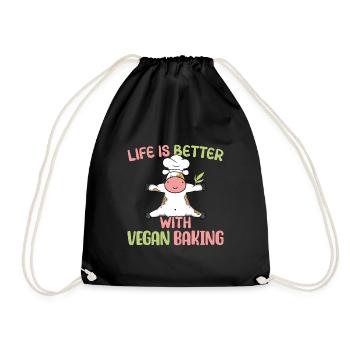 La vie est meilleure avec vegan Baking - Sac de sport léger - noir - Devant