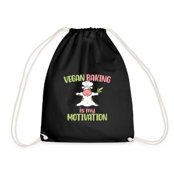 Vegan Baking is my Motivation - Turnbeutel - Schwarz - Vorne