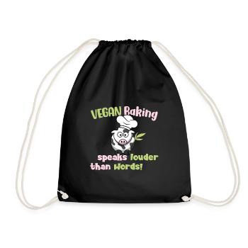 Vegan Baking parle plus fort que les mots - Sac de sport léger - noir - Devant