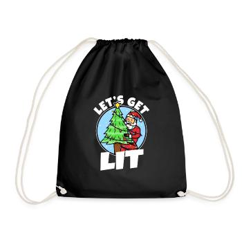 Lets get lit christmas - Turnbeutel - Schwarz - Vorne