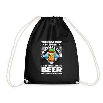 The best way to spread christmas cheer - Drawstring Bag - black - Front