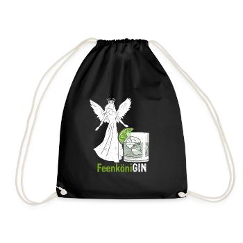 GIN FeenköniGIN - Geschenk für Gin Verkostungen Wa - Turnbeutel - Schwarz - Vorne