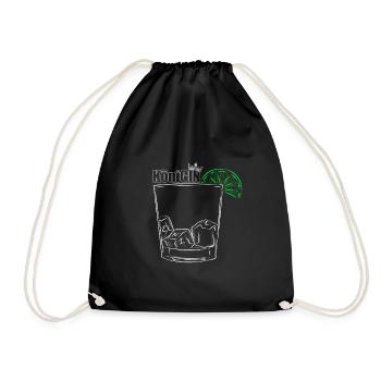 KöniGIN - Geschenk für Gin Liebhaberin Damen Gin - Turnbeutel - Schwarz - Vorne