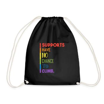 Supports cannot climb - Drawstring Bag - black - Front