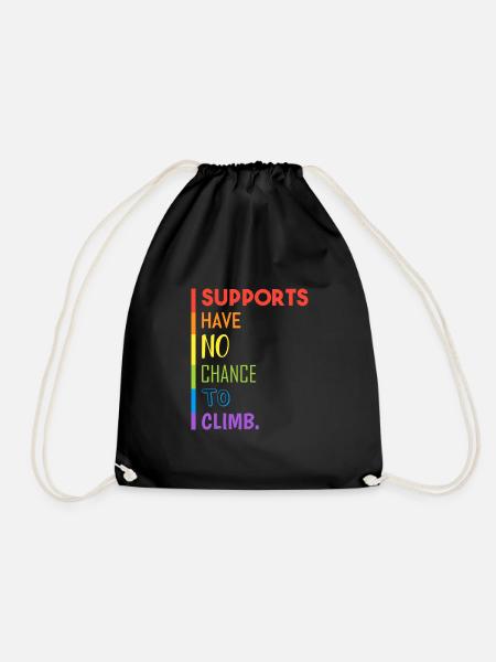 Supports cannot climb - Drawstring Bag - black
