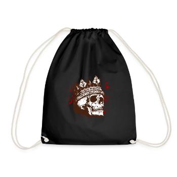 Halloween Knochen Totenkopf König Blut - Turnbeutel - Schwarz - Vorne