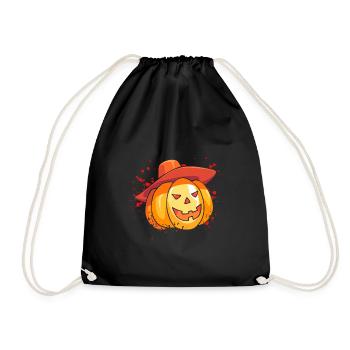 Halloween Kürbis Vogelscheuche - Turnbeutel - Schwarz - Vorne