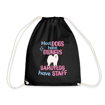 La plupart des chiens ont des propriétaires - Les Samoyèdes ont du personnel - Sac de sport léger - noir - Devant