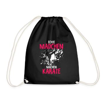 Echte Mädchen Machen Karate Kampfsport Karate Spru - Turnbeutel - Schwarz - Vorne