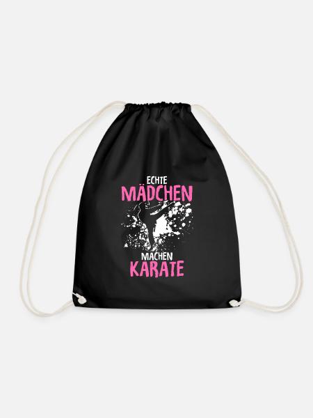Echte Mädchen Machen Karate Kampfsport Karate Spru - Turnbeutel - Schwarz