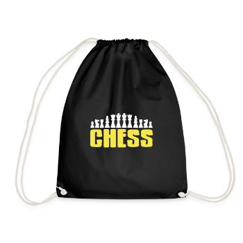 Chess pieces - Chess - Drawstring Bag - black - Front