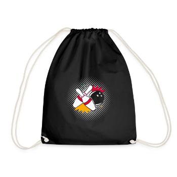 Boule de bowling avec épingle - Sac de sport léger - noir - Devant