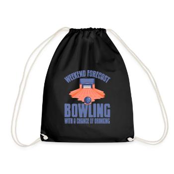 Weekend forecast bowling with a change of drinking - Turnbeutel - Schwarz - Vorne