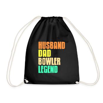 Husband Dad Bowler Legend - Turnbeutel - Schwarz - Vorne