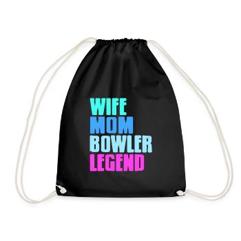 Wife mom Bowler Legend - Turnbeutel - Schwarz - Vorne